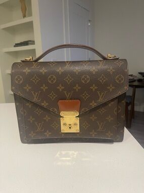 Authentic Vintage Louis Vuitton LV
Monceau 28 Brown Monogram Bag